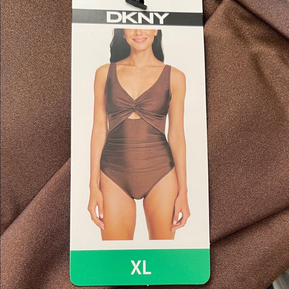 DKNY Chocolate One-Piece Swimsuit